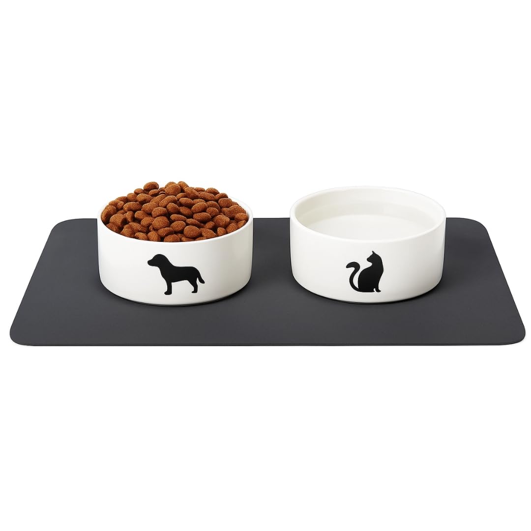 PARENCE. - Non-Slip Bowl Mat for Dogs and Cats - 30 x 40 cm Protective Mat for Food and Water - Waterproof, Easy to Clean, Ideal for Clean and Dry Floors