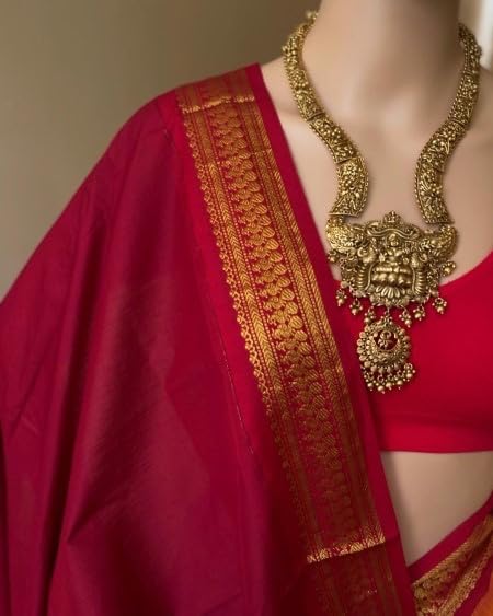 Image of South Cotton Gadwal Saree for Women | Celebrity Inspired Traditional Ethnic Wear | Chettinad & Kalyani Cotton Sarees | Soft Cotton Saree with Blouse Piece