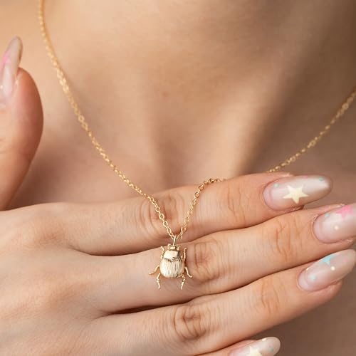 Baydurcan Golden Scarab Necklace Bug Necklace Egyptian Jewelry for Women by Baydurcan - Used condition - Image 3