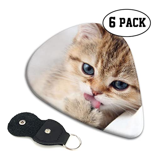 ASDTEHCY Lot de 6 médiators en celluloïd à motif chat pour guitares acoustiques électriques, basses ou ukulélé - Les Beatles, Paul McCartney, John Lennon, RIngo Starr, George Harrison ASDTEHCY Lot de 6 médiators en celluloïd à motif chat pour guitares acoustiques électriques, basses ou ukulélé – Image 5