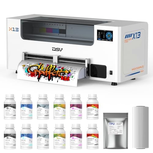 Image of DSV A3 DTF Printer with i3200 Industrial Printhead - Commercial-Grade Direct to Film Transfer Machine, 3X Speed vs L1800,720x3660 DPI, Smart Auto-Clean, White Ink Stirring, 2-Year Ink Include