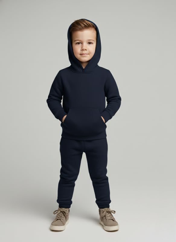 Image of Kids Hoodie Sweatshirt, Boys & Girls Relaxed Fit Wool Hooded & Round Neck Sweatshirt