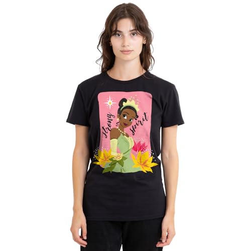 T-shirt Princesse et la Grenouille Disney noir coupe ajustée sans déformation