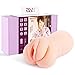 ZEMALIA Two Ends Male Masturbator with Two Built-in Cork Ring,Realistic Pocket Pussy Stroker 3D Textured Vagina and Mouth for Oral Blow Job Masurbation, Sex Toys for Men