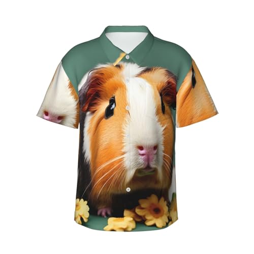 Chemise hawaïenne cochon d'Inde légère pour plage et vacances