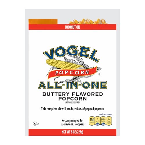Vogel All-in-one Coconut Oil Buttery Flavored Popcorn, for 6oz. Popcorn Machine, 8oz. (Pack of 36)