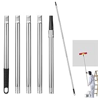 Farbroller Verlängerungsstange 5 Teiliger Edelstahl Teleskopstange Verlängerungs Stange mit Konischem Adapter für Farbrolle Reinigungswerkzeuge, 40CM -180CM