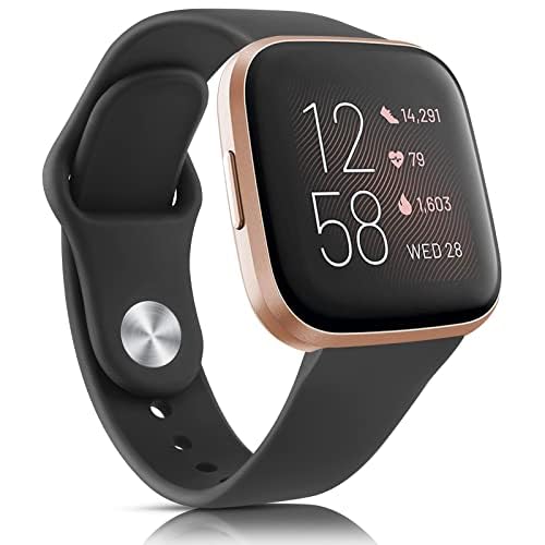 Oumida Cinturino per Fitbit Versa 2 /Fitbit Versa/Fitbit Versa Lite, Morbido Silicone (Nero)