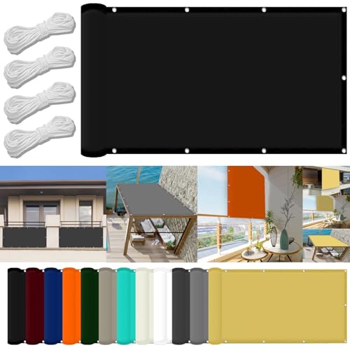 Toldo impermeable en ángulo recto de 0,5 x 1 m, 98% de bloqueo UV, toldo de jardín con cuerda gratis y kit de fijación, perfecto para piscina, terraza, invernadero, tela de sombra negra