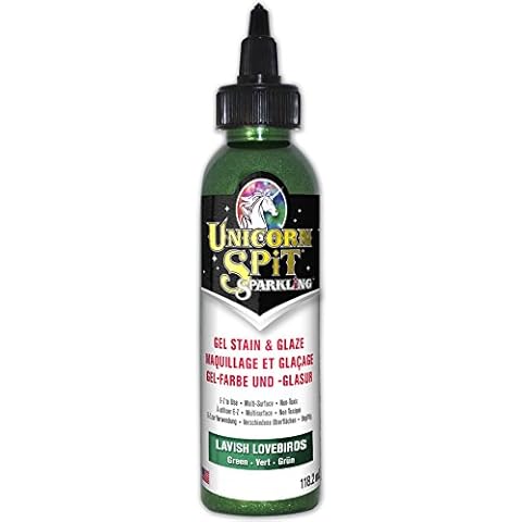 Unicorn Spit Sparkling Lavish Lovebirds 118ml Green Glitter Paint Gel Stain Cover