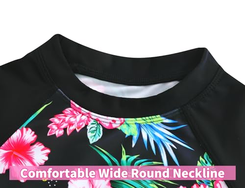 Image of Snowheart Girls Rash Guard Sets Long Sleeves Swimsuit 2 Pieces Tankini Bathing Suit Swimwear for Girls 3-12 Years
