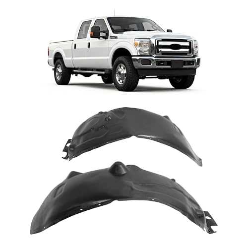 Image of ALMULOO Fender Liner Pair Compatible with 2011-2016 Ford F-250 /F-350 /F-450 /F-550 Super Duty,Replaces BC3Z16055A BC3Z16054B FO1248159 FO1249156,Wheel Liner Splash Shields Guard Inner Panel