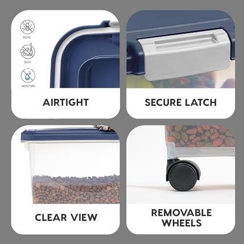 image for IRIS USA 30 Lbs / 33 Qt WeatherPro Airtight Pet Food Storage Container