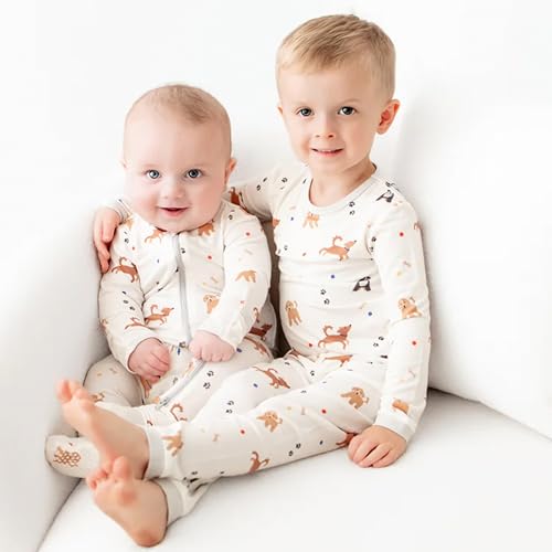 Image of Bamboo Little Soft Baby Footie Pajamas, Baby Clothes, Newborn Sleepers, 95% Viscose and 5% Spandex, 0-24 Months