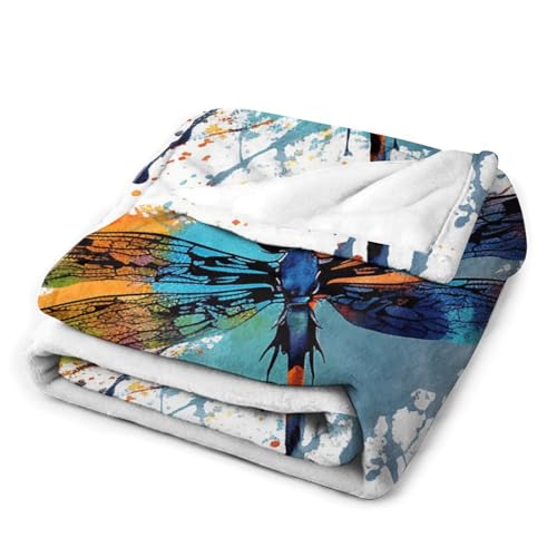 Couverture flanelle libellule 150x200 cm légère et douce pour canapé et lit - 4
