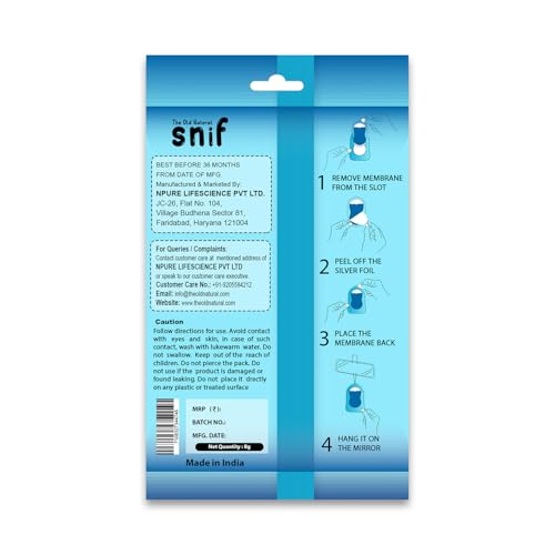 Image of Car Air Freshener Hanging - Snif Gel Car Perfume, Essential Oil Based Long Lasting Car Fragrance (30-45 Days), Odor Eliminator Auto Air Freshener for Car - Breezy Blue