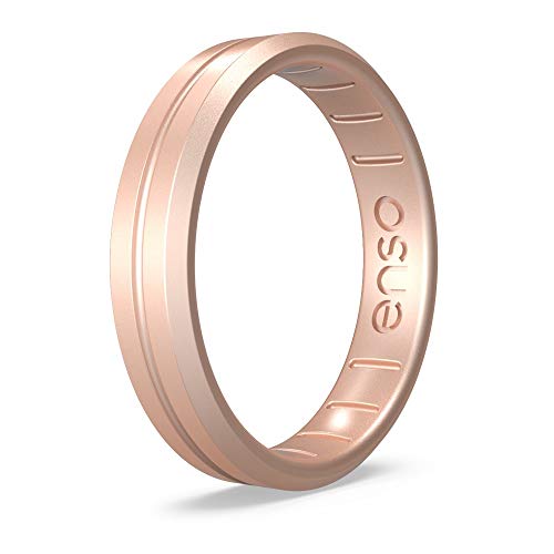Enso Rings Thin Contour Silicone Ring – Stackable Multi Color Unisex Wedding Engagement Band – Thin Minimalist Band – 4.70mm, 1.83mm Thick