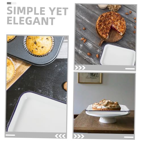 Plaque cuisson et pâtisserie en four blanche émaillée rectangulaire