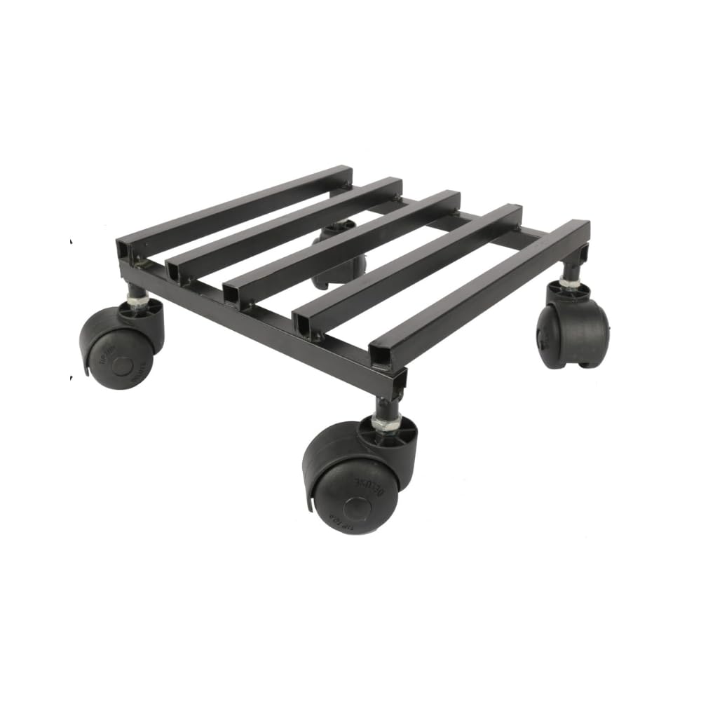 NAYRA Black Metal Wheels Planters Square Shape Stand | Thick and Strong Wheels | Black Stand Stylish Gamla Planters Perfect for Indoor and Outdoor (Set of 1)