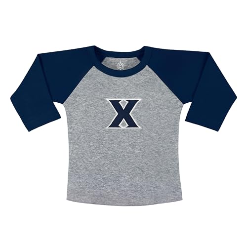 Creative Knitwear Xavier University Musketeers Newborn Baby Toddler Ragland Shirt,Navy,4T