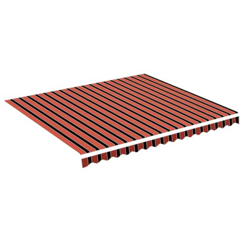 vidaXL Tela de Repuesto para Toldo Parte Superior Recambio Lona Refugio Dosel Jardín Patio Terraza Balcón Exterior Naranja y Marrón 4x3,5 m