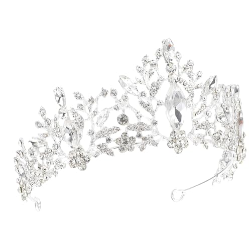 Diadema de novia plateada ideal para fiestas de cumpleaños y bodas