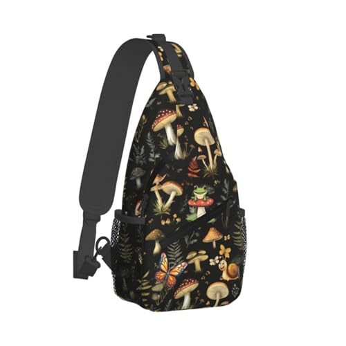 Image of Mushroom Frog Snail Crossbody Bag Sling Bag Backpack Chest Bags Shoulder Bag for Women Men
