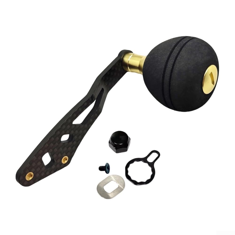 Single Arm Fishing Reel Handle for For DAIWA Baitcast Reels Using Carbon and EVA Materials with Full Mounting Accessories (right hand type light gold)
