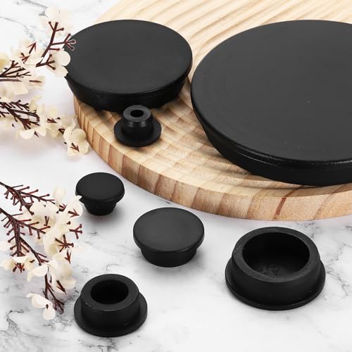 Image of uxcell 15Pcs Silicone Hole Plug, Waterproof Round Rubber Stoppers Bottle Seal Plugs Tube Pipe End Caps for 15mm /0.59 inch Hole for Bathtub Bottle, Black