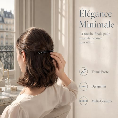 Lot de 5 barettes cheveux femme pince plate cheveux en alliage à ressort – vue 7