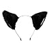 Yiding Cat Fox Long Fur Ear Headband Anime Party Costume Black with White Inside