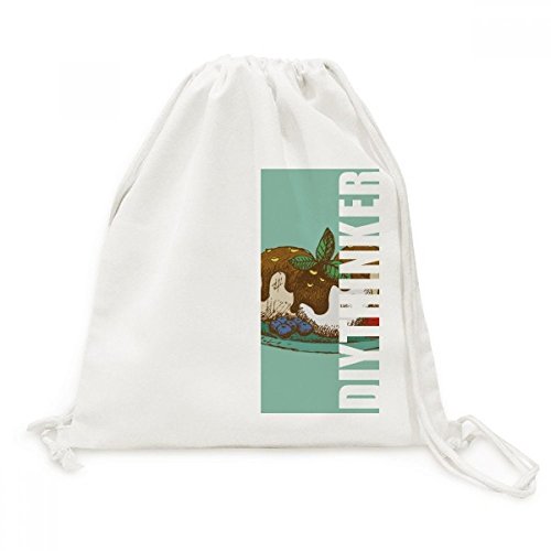 Sac à cordon en toile résistant motif crème glacée boule pour transporter vos affaires