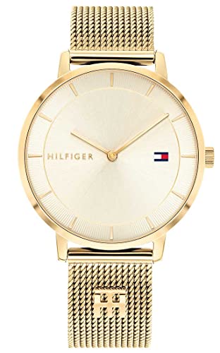 Tommy Hilfiger Reloj Analógico de Cuarzo para Mujer con Correa de Malla de Acero Inoxidable de Color Dorado - 1782286 Tommy Hilfiger Reloj Analógico de Cuarzo para Mujer con Correa de Malla de Acero Inoxidable de Color Dorado - 1782286