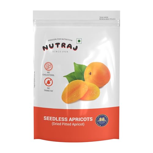 Nutraj Dried Turkish Pitted Apricots 200g | Seedless Apricots | D...