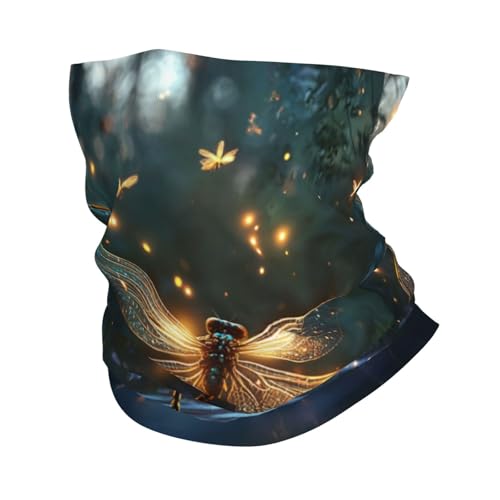 ZSUUGJ Cache-cou motif libellule masque écharpe bandana protection UV cagoule pour le sport, blanc, taille unique, Blanc, taille unique