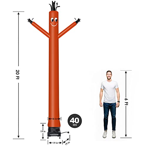 Image of MOUNTO 20ft Air Inflatable Tube Guy Puppet Dancing Man with 1HP Blower Complete Set (Orange)