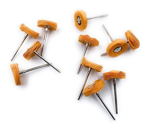 EPITECH MART Mounted Muslin Cloth Buff Yellow 10pcs for Polishing/Buffing/Cleaning for Dremel Rotary Tool, Micro Hand Motor, Polishing Motor for Jewellery Making, Watchmaking, Model Making 3
