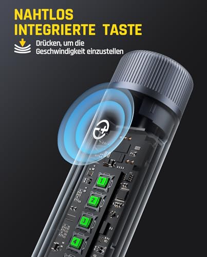 Fanttik F2 PRO Akku Multifunktionswerkzeug, starker Magnetmotor, Revostor-Hub, Rotationswerkzeug Set mit 5 Gang (25000 U/min), zum Schleifen, Polieren, 3D-Druck, Bohren, Schnitzen, Schneiden