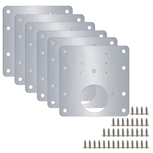 6 Set Hinge Mounting Plate Fix, Hinged Stainless Steel Door Panels, Professional Hinge Repair Kit For Reinforcement Of Hinged Door Panels Of Different Sizes #TOP3
