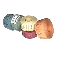 PARTY DISCOUNT Rollen-Gutscheine – 5 Rollen à 500 Abrisse, Grün, 30x30 Mm, Nummeriert