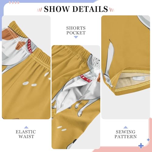 Jack Russell Dog Woof Boys Long Pants Soft Trousers Elastic Waist Kids Lounge Bottoms with Pockets S-XL4