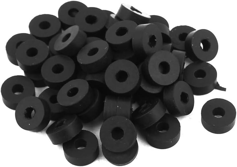 Silicone Gasket, Flat Washer, 50Pcs Rubber Grommet Flat, Rubber O Rings Sealing Gaskets, Faucet Hose Gasket for Plumbing Washers Seal Accessories(5x18x2mm)