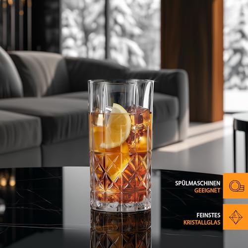 Nachtmann 4-teiliges Longdrinkgläser Set, 445 ml, Highland, 97784, Cocktailgläser aus Kristallglas… – Ansicht 6