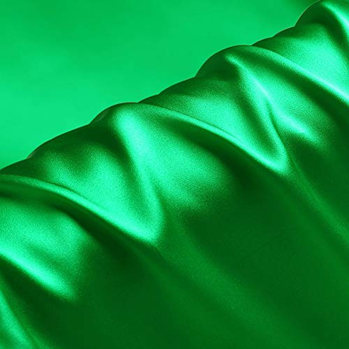Emerald Green 100% Pure Silk Fabric Solid Color Charmeuse Fabrics by The Metre for Sewing Width 114cm