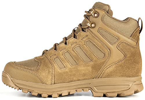 LAPG Men's Terrain Mid Hiking Boots, Durable and Comfortable Outdoor Footwear for Trail, Work and Everyday Wear, Coyote3