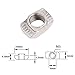 100Pcs 2020 Series M5 T-Nuts Carbon Steel Nickel-Plated Half Round Roll in Sliding T Slot Nut