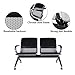 kinbor Waiting Room Chairs - Durable PU Leather Reception Bench with Armrests, 2-Seat Office Reception Guest Chairs for Office, Hospital, Airport, Bank & Lobby, Black​