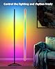 Zaxiva LED-golvlampa, modern RGB-stämning med 16 miljoner färger, 16 miljoner färger, musiksynkronisering och timer, golvlampa vardagsrum sovrum, lekrum och dekoration #4