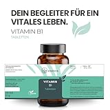 Esenca Vitamin B1 Tabletten – 180 Stück – je 100 mg Thiamin – Hochdosiert – 6 Monatsvorrat – Vegan – Ohne künstliche Zusatzstoffe – Frei von Farb- und Konservierungsstoffen