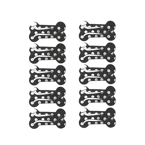 SelHeng 10Pcs Black Cat Dog Hair Clips, Bone Snap Hair Clips, Mini Pet Hair Clip, Dog Grooming Bows, Pet Supplies (0.98 Inch)